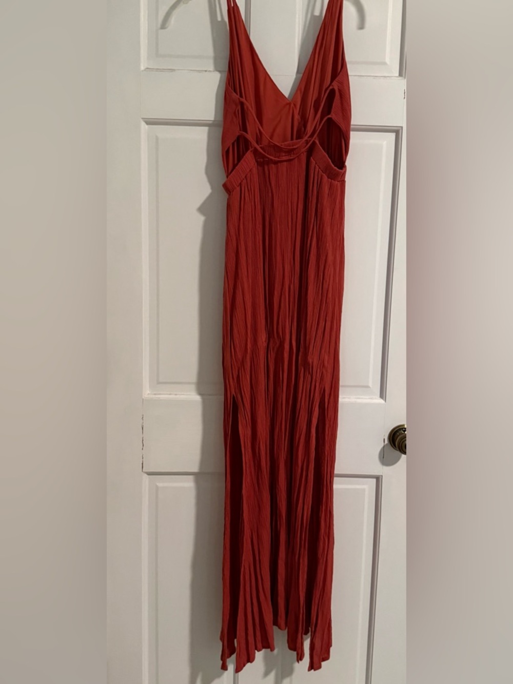 Lulu's Rust-Red Textured Maxi Dress - Picture 2 of 3